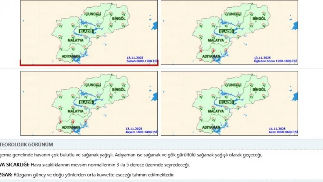 Tunceli'de sağanak yağış etkili oldu