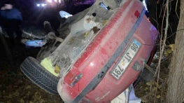 Kontrolden çıkan otomobil kayısı bahçesine uçtu: 1 yaralı