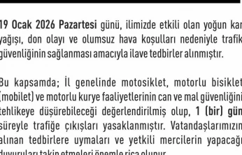 Elazığ'da  motosiklet, mobilet ve motorlu kuryelerin trafiğe çıkışları yasaklandı
