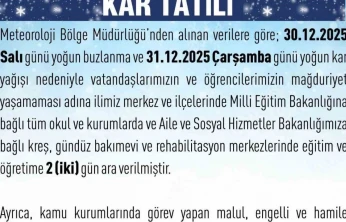 Elazığ'da eğitime 2 gün ara verildi