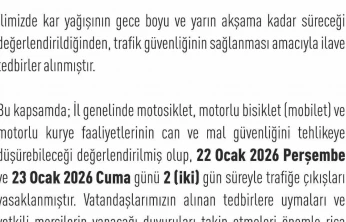 Elazığ'da motosiklet, mobilet ve motorlu kuryelerin trafiğe çıkışları yasaklandı