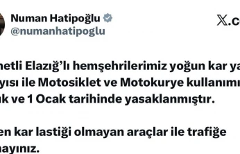 Elazığ'da motosiklet ve motokurye kullanımı yasaklandı