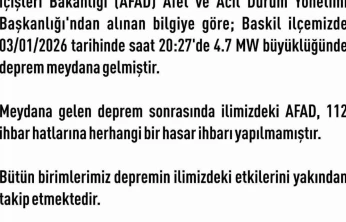 Elazığ Valiliği: 'Herhangi bir hasar ihbarı yapılmamıştır'