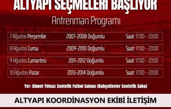 Elazığspor altyapı seçmeleri başlıyor