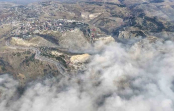 Sis perdesi altındaki Elazığ drone ile görüntülendi