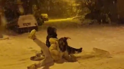 Darende'de kar yağışıyla gelen eğlence