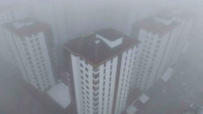 Elazığ'da 200 metreden şehir sis içinde kayboldu