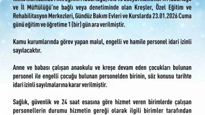 Elazığ'da rehabilitasyon ve bakımevi kurslarına kar tatili