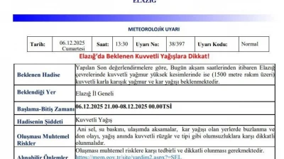 Meteorolojiden 5 il için kuvvetli yağış uyarısı