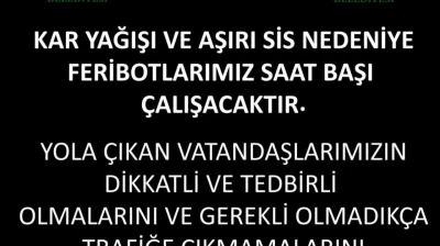 Pertek ve Çemişgezek feribotlarına kar ve sis engeli