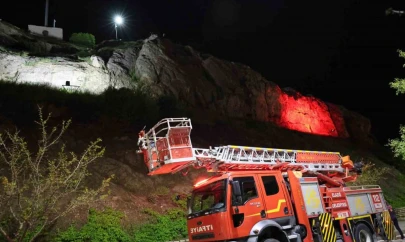 Elazığ'da kayalıklara çıkarak atlamak isteyen şahsı ekipler ikna etti