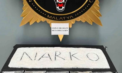 Malatya'da 4 kilo 200 gram metamfetamin ele geçirildi