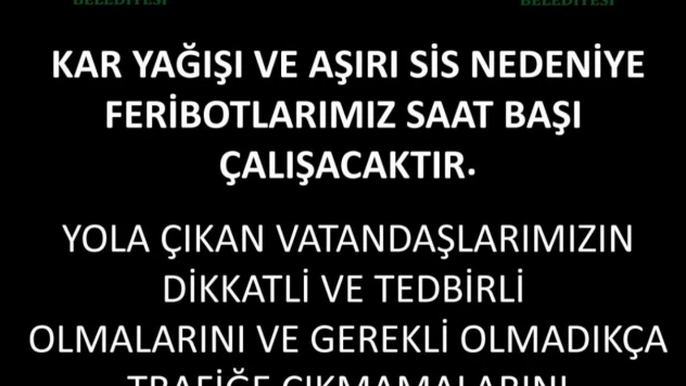 Pertek ve Çemişgezek feribotlarına kar ve sis engeli