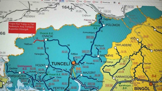 Tunceli'de yoğun kar yağışı nedeniyle birçok il yolu ulaşıma kapatıldı