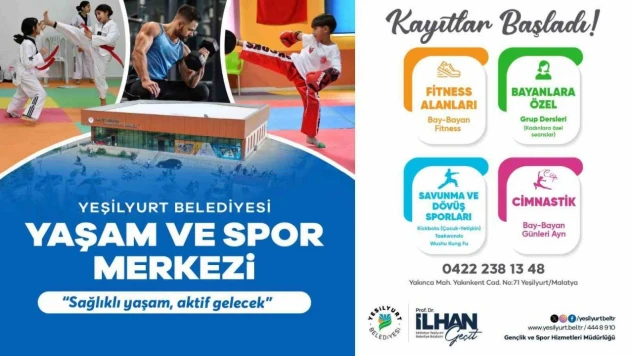 Yeşilyurt Belediyesi Yaşam ve Spor Merkezi'nde kayıtlar başladı