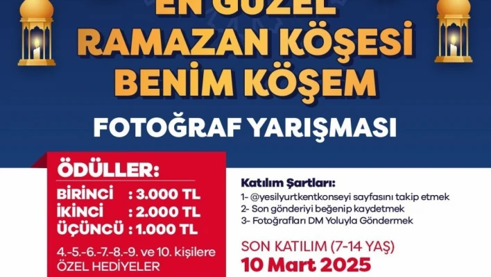 'En Güzel Ramazan Köşesi Benim Köşem' fotoğraf yarışması