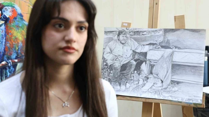 16 yaşındaki depremzede ressam, asrın felaketini sanatıyla yansıttı