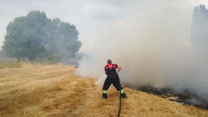 Ağrı'da tarla yangını