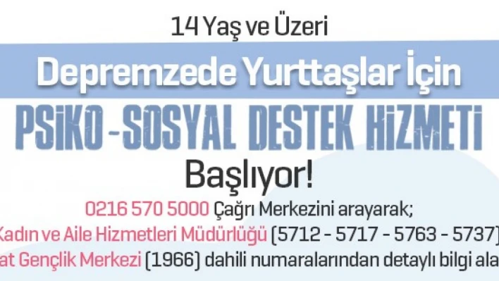 Ataşehir Belediyesi'nden depremzedelere psiko-sosyal destek