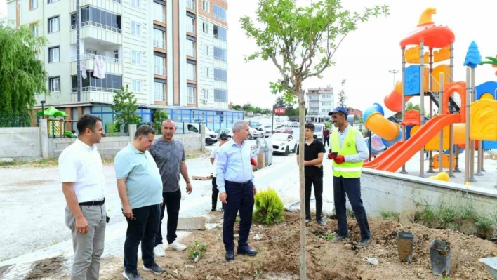 Başkan Çınar, yapımı süren yeni park alanını inceledi