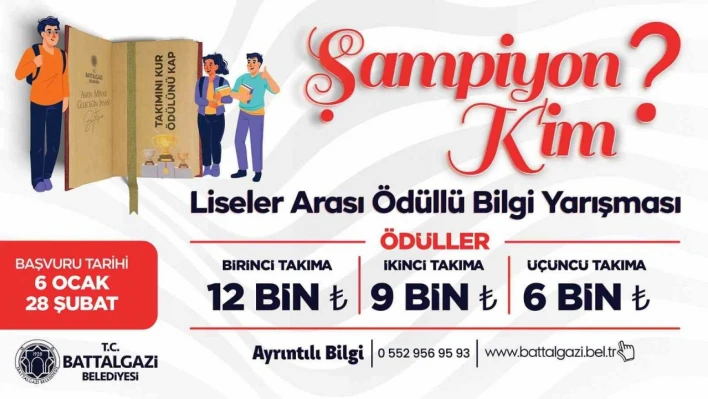 Battalgazi Belediyesi'nden liselerarası bilgi yarışması