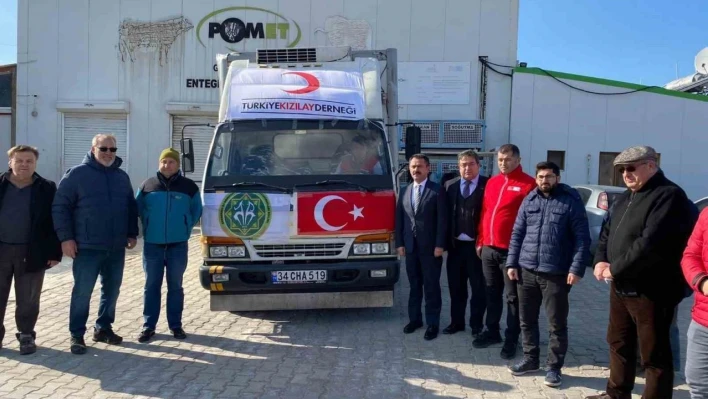Çanakkale'den deprem bölgesine 4 bin 150 kilogram et gönderildi