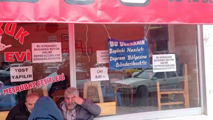 Çayevi, hasılatını deprem bölgesine bağışladı