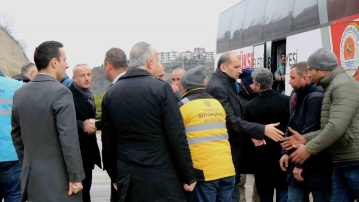 Deprem bölgesindeki ekipler Samsun'a 6 depremzede ile birlikte döndü