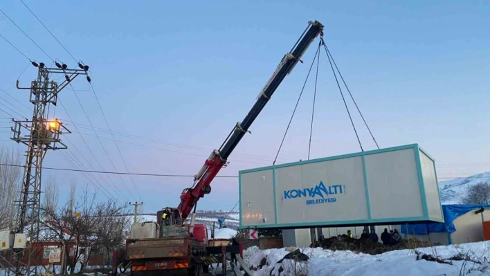 Deprem bölgesine konteyner desteği