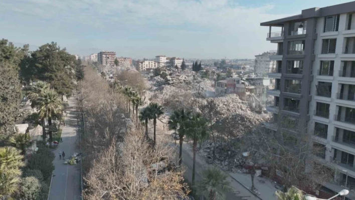 Depremin 11'inci gününde Hatay'da son durum havadan görüntülendi