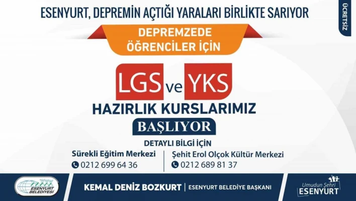 Depremzede gençler eğitimlerine Esenyurt'ta devam edecek