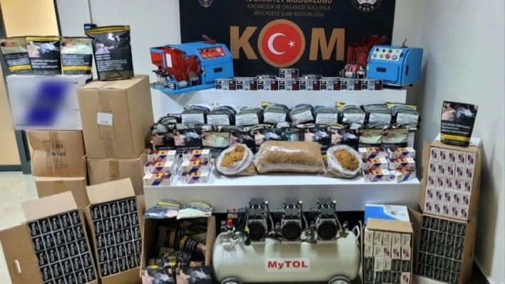 Elazığ'da 50 bin boş, 12 bin 800 de dolu bandrolsüz makaron ele geçirildi