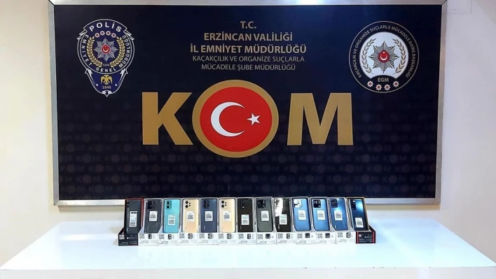 Erzincan'da 13 adet kaçak cep telefonu ele geçirildi