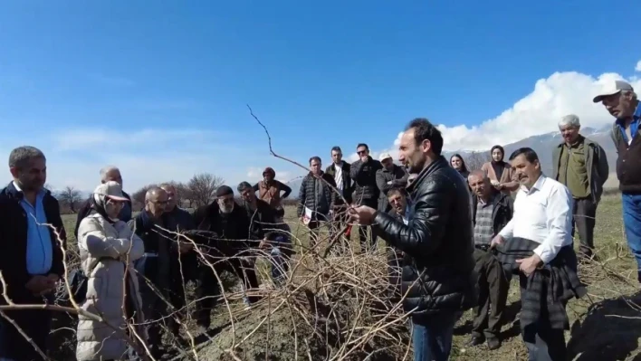 Erzincan'da çiftçilere tarla okulu eğitimi verildi