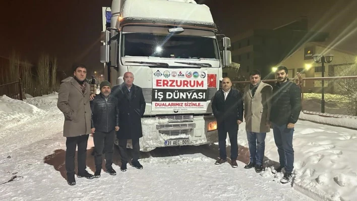 Erzurum iş dünyasının ilk yardım tırı Malatya'ya uğurlandı