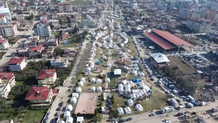 Gaziantep'te çadır kent havadan görüntülendi