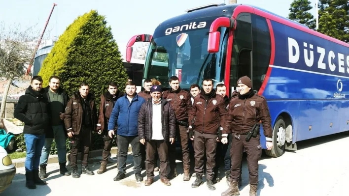 Hatay'daki polisler Düzcespor otobüsünde kalacak