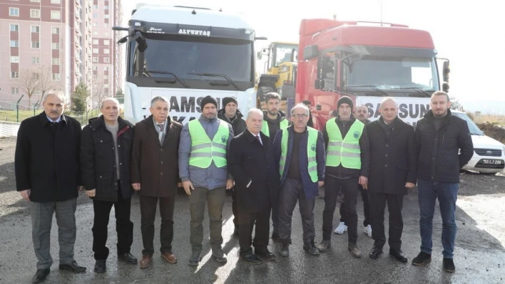 İlkadım'dan deprem bölgesine 27 araçlık destek