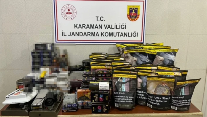 Karaman'da jandarmadan kaçak tütün ve alkol operasyonu