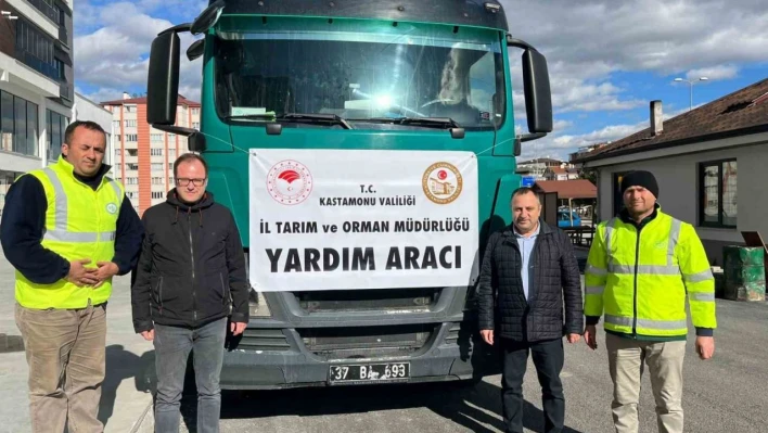 Kastamonu'dan deprem bölgesine 20 ton yem gönderildi