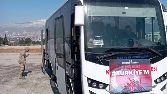 Keçiören belediyesinden deprem bölgesinde şehir içi ulaşım hizmeti