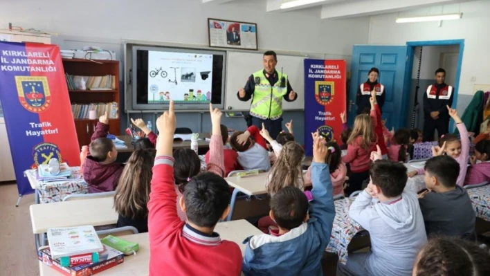 Kırklareli'nde ilkokul öğrencilerine trafik eğitimi