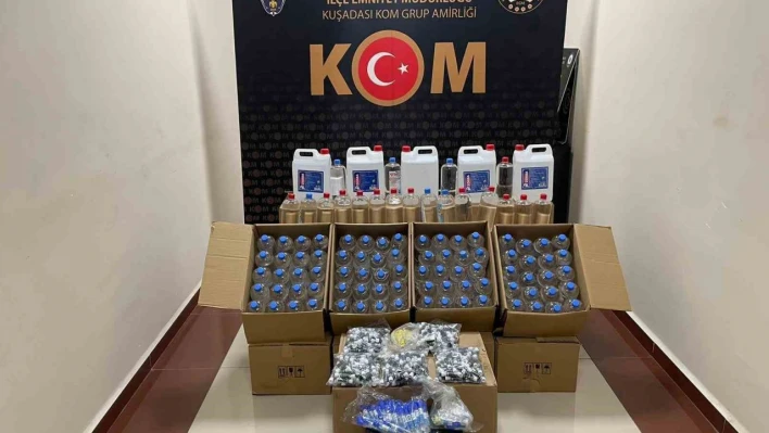 Kuşadası'nda kaçak içki operasyonu