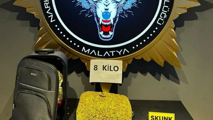 Malatya'da 8 kilo skunk ele geçirildi