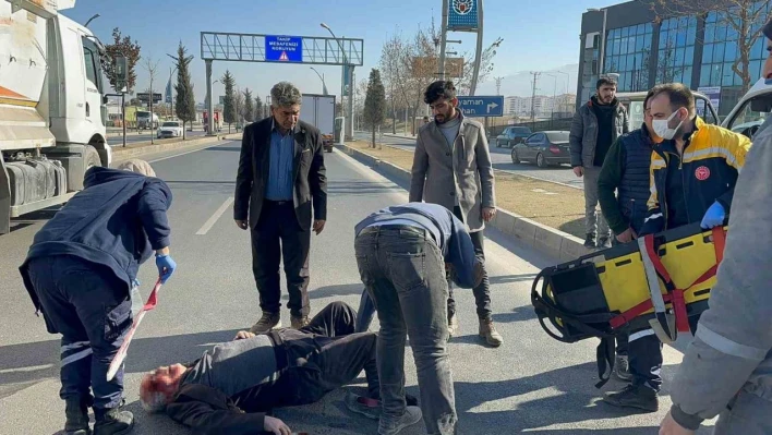 Malatya'da kamyonun çarptığı yaya yaralandı