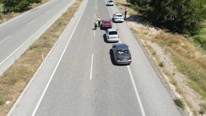 Malatya polisinden dronlu bayram denetimi