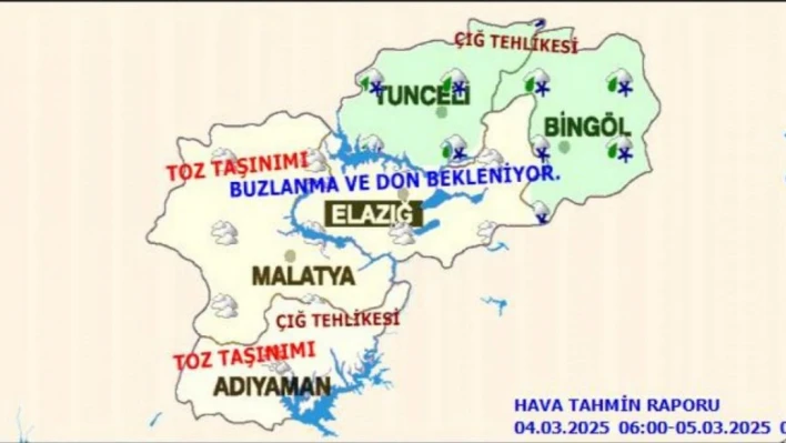 Meteorolojiden çığ, buzlanma ve toz taşınımı uyarısı