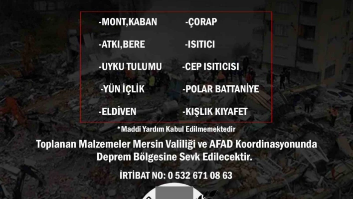 MGC'den afetzedelere yardım eli