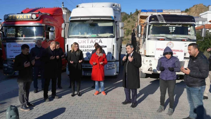 Ortaca'dan deprem bölgesine 7'inci TIR gönderildi