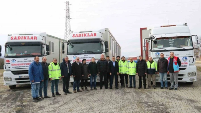 Sinop'tan afet bölgesine 8 konteyner gönderildi